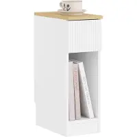 SoBuy Table de nuit étroite 20cm avec tiroir design ondulé