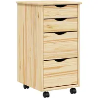 vidaXL Cabinet roulant avec bureau avec roue MOSS Vernis transparent