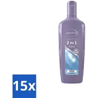 Unilever Shampooing Andrélon 2 en 1 pour un lavage rapide et efficace - Pack avantage - 15 pièces