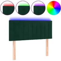 vidaXL Tête de lit LED vert foncé 80x5x78/88 cm velours