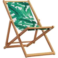 vidaXL Chaise de plage Pliable Feuille Bois Massif Eucalyptus Tissu