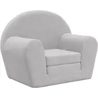 vidaXL Canapé-lit pour enfants Gris clair Peluche douce