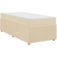 vidaXL Cadre de lit avec matelas Crème 90 x 200 cm Tissu
