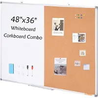 Vevor Combo Tableau Blanc et Tableau en Liège 120x90 cm
