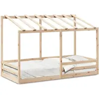vidaXL Lit d'enfant avec toit blanc 80x200 cm pin massif