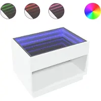 vidaXL Table basse avec Infinity-LED blanc 70x50x50 cm