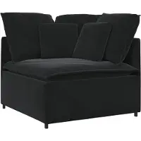 vidaXL Module d'angle pour canapé modulable avec coussins noirs 100 cm