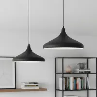Bamyum Champion Pendelleuchte Schwarz x2 Flamme (E27)