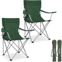 TRVLMORE Camping Chairs Basic Set of 2 - Black - Lightweight 2.2 kg - Capacity 120 kg