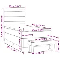 vidaXL Lit boxspring avec matelas vert foncé 90x200 cm velours