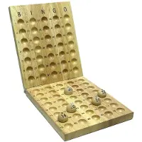 Longfield Bingo Tableau de contrôle en bois - Accessoires de bingo pour 75 boules
