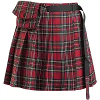 Banned Alternative Jupe courte de - Kilt Check It Out - XS - 4XL - pour Femme - rouge - Taille XS