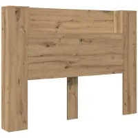 vidaXL Tête de lit avec espace de rangement et éclairage LED, en bois d'ingénierie « Artisan Oak »