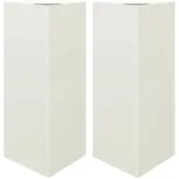vidaXL Jardinières 2 pcs blanc triangulaire 40x34,5x70 cm acier
