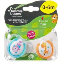Tommee tippee Sucette Closer To Nature Fun Silicone 6-18m 2 Uds
