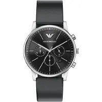 Emporio Armani Montre à affichage analogique noir / argent