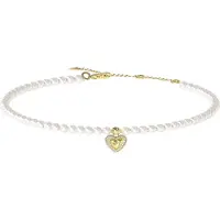 GUESS Collier Femme Guess By Your Side Jubn06023jwygp-U En Perles De Synthèse Et Acier Doré - Pendentif C?Ur Pavé