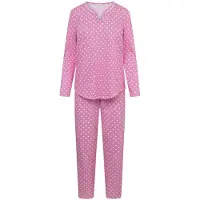 Rösch Pyjama 'Mustermix' fuchsia / blanc