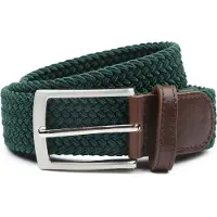 Suitable Ceinture tissée Vert Foncé