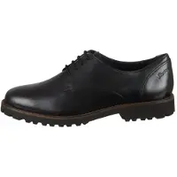 Sioux Chaussures plates Meredith-700-H pour femmes, à lacets, élégantes, type ballerine, couleur noire, pour un usage décontracté