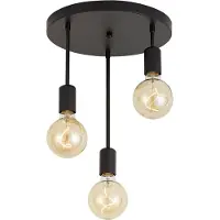 QAZQA Plafonnier moderne noir 3 lumières - Facil