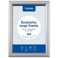 Europel Plakatrahmen Economy, DIN A4, 25 mm, silber eloxiert aus eloxiertem Aluminium, abgerundetes Rahmenp (A4)