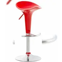 CLP Tabouret de bar Saddle avec assise pivotante en plastique et repose-pieds, rouge
