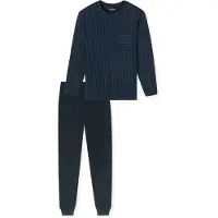 Schiesser Pyjama long ' Comfort Essentials ' bleu foncé