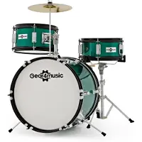Gear4Music Junior 3 Piece Drum Kit by Green