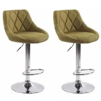 CLP lot de 2 tabourets de bar Lazio tissu