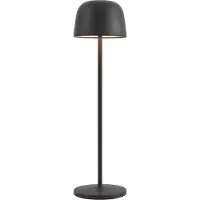 QAZQA Lampe de table noire avec LED rechargeable avec station de charge IP65 - Raika