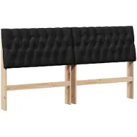 vidaXL Tête de lit rembourrée noire 180 cm Pin massif