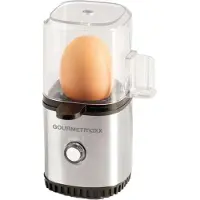 Gourmetmaxx Cuiseur d'oeufs 1oeuf, Cuiseur à œufs, Noir, Argent