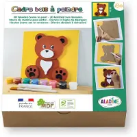 Aladine - Tableau en bois 3D à peindre Ourson