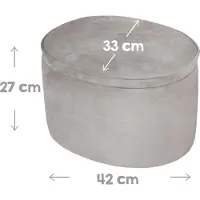 Roba Pouf Coffre Enfant "Lil Sofa" Confortable En Velours - Gris Argenté