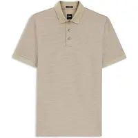 BOSS Polo en coton mercerisé avec motif jacquard tricolore