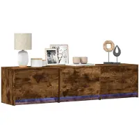 vidaXL Meuble TV Chêne fumé 165 x 34 x 40 cm Matériau dérivé du bois