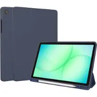 Accezz Coque tablette portefeuille Smart Silicone pour Samsung Galaxy Tab A11 Plus / A9 Plus - Bleu foncé