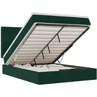 vidaXL Lit ottoman avec matelas vert foncé 140x200 cm velours