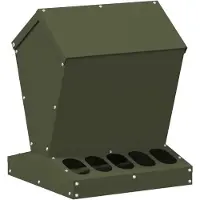 vidaXL Nourrisseur pour poules Olive Vert 30 x 30 x 39 cm Acier laminé à froid