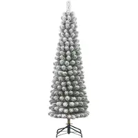 Black Box Trees Arbre de Noël artificiel avec neige - Christmas Tree H215 x Ø56 cm - Green Frosted
