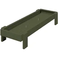 vidaXL Goulotte d'alimentation pour poules Olive Vert 80 x 28 x 13,5 cm