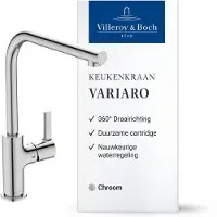 Villeroy & Boch Mitigeur de cuisine Variaro, haute pression, à économie d'eau – Chrome