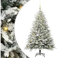 vidaXL Sapin de Noël artificiel pré-éclairé avec set de boules Vert