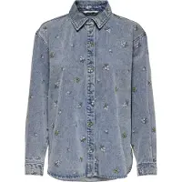 ONLY Chemisier 'ONLVera' bleu denim / vert / rosé / blanc cassé