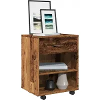 vidaXL Armoire à roulettes vieux bois 46x36x59 cm bois d'ingénierie