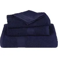 vidaXL Serviettes de sauna 4 pcs bleu marine 80x200 cm 100% coton