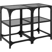 vidaXL Table basse avec plateau en verre Transparent 30x30x45 cm Acier