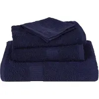 vidaXL Serviettes de douche 4 pcs bleu marine 70x140 cm 100% coton