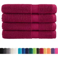 vidaXL Serviettes de qualité supérieure SOLUND 4 pcs bordeaux 600 g/m²